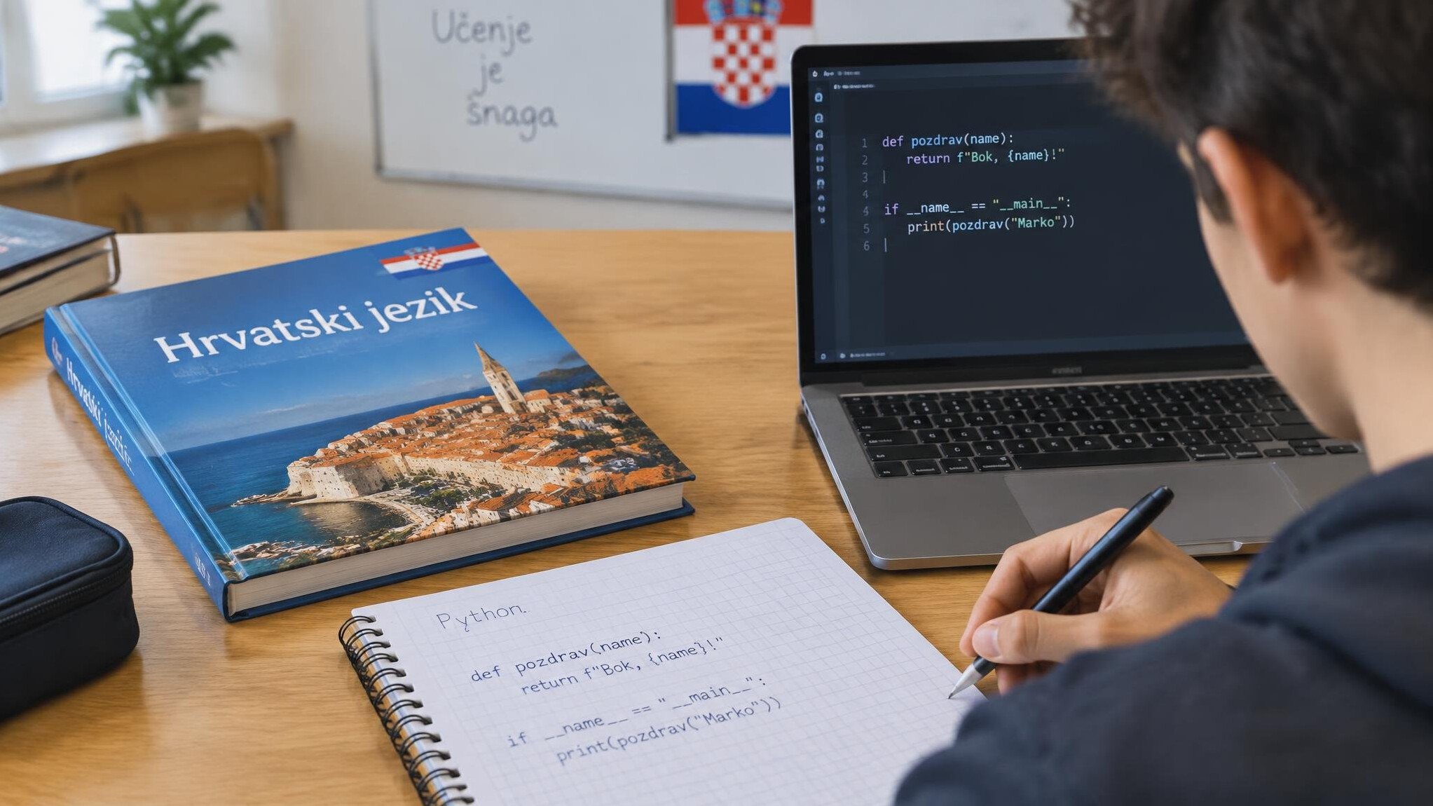 croatian textbook on table
